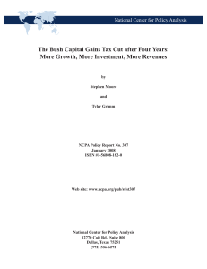 The Bush Capital Gains Tax Cut after Four Years