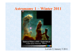 Astronomy 1 – Winter 2011