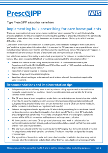 Bulletin 66i Bulk prescribing in care homes