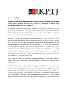 Response to Ambassador Macharia Kamau`s Statement to the 69th