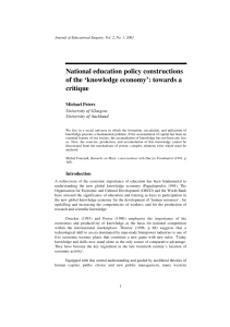 National education policy constructions of the `knowledge economy