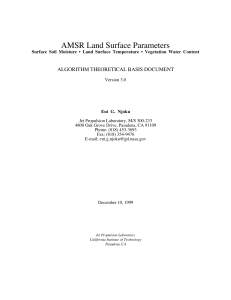 AMSR Land Surface Parameters. Algorithm Theoretical Basis