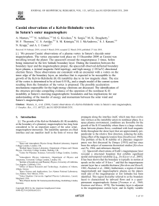 Cassini observations of a Kelvin‐Helmholtz vortex