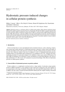 Hydrostatic pressure-induced changes in cellular protein synthesis