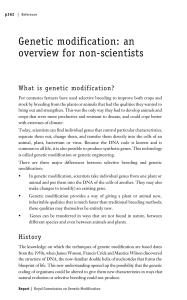 Genetic modification: an overview for non