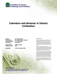 Calendars and Almanac in Islamic Civilization