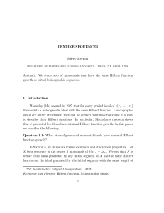 Lexlike sequences - Oklahoma State University