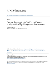 Sex and Stereotyping in Sin City: A Content Analysis of Las Vegas