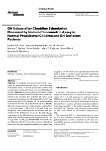 GH Values after Clonidine Stimulation Measured