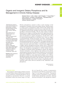 Organic and Inorganic Dietary Phosphorus and Its Management in