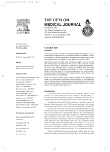 Coconut fats - Ceylon Medical Journal