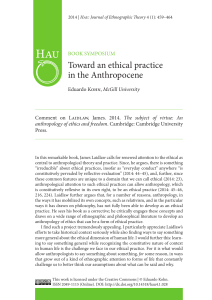 Toward an ethical practice in the Anthropocene