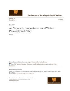 An Afrocentric Perspective on Social Welfare Philosophy and Policy
