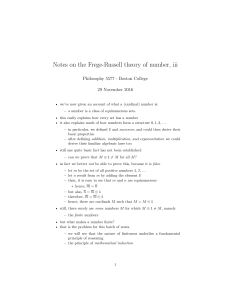 Notes on the Frege-Russell theory of number, iii