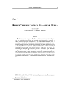 helium thermodynamics, analytical model