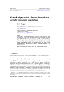 Chemical potential of one-dimensional simple harmonic oscillators