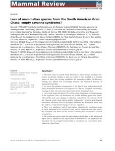 Loss of mammalian species from the South American Gran Chaco
