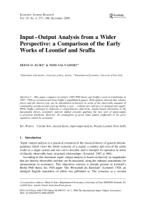 Input–Output Analysis from a Wider Perspective: a Comparison of