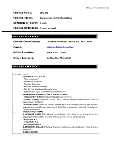 Comparative Vertebrate Anatomy