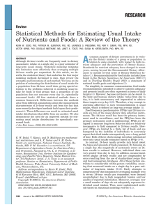 Statistical Methods for Estimating Usual Intake of Nutrients