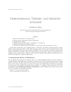 Chromosomal Theory and Genetic Linkage