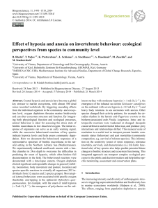 Effect of hypoxia and anoxia on invertebrate behaviour: ecological