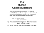 14.2 Human Genetic Disorders
