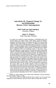 Antecedents Of, Temporal Changes In, And