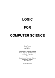 logic for computer science - Institute for Computing and Information