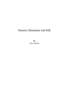 Honors Chemistry Lab Fall