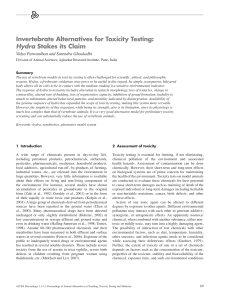 Invertebrate Alternatives for Toxicity Testing: Hydra Stakes its
