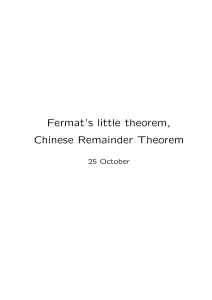 Fermat`s little theorem, Chinese Remainder Theorem