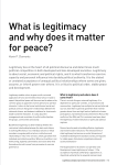 What is legitimacy and why does it matter for peace?