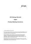 2013 Biology (Revised) Higher Finalised Marking Instructions