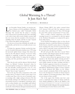 Global Warming Is a Threat? It Just Ain`t So!
