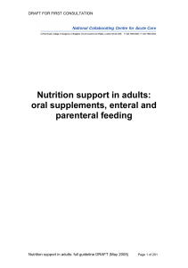 Nutrition support in adults Clinical Guideline - first