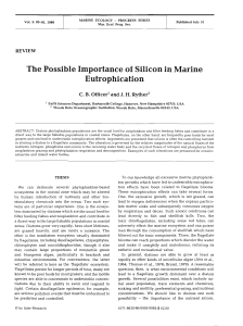 The Possible Importance of Silicon in Marine Eutrophication