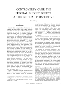 Controversy Over the Federal Budget Deficit