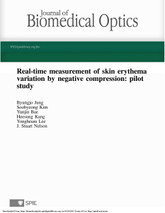 Real-time measurement of skin erythema variation by negative
