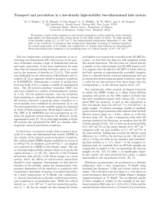 Transport and percolation in a low-density high