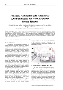 Practical Realisation and Analysis of Spiral Inductors for Wireless