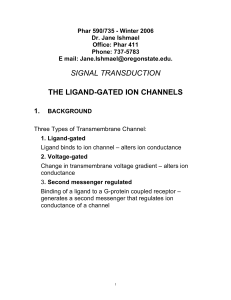 signal transduction the ligand-gated ion channels