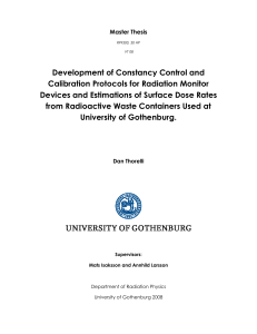 Development of Constancy Control and Calibration Protocols for