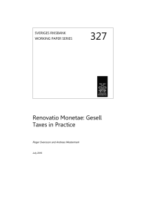 No. 327 Renovatio Monetae: Gesell Taxes in Practice