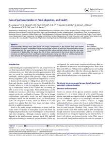 Role of polysaccharides in food, digestion, and