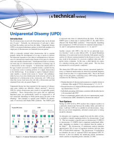 Uniparental Disomy (UPD)