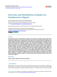 Diversity and Distribution of Spiders in Southwestern Nigeria