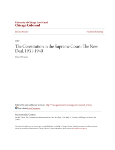 The Constitution in the Supreme Court: The New Deal, 1931-1940