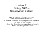 Biology 5865 – Conservation Biology