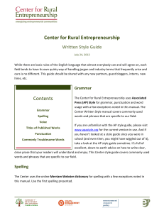 Grammar - Center for Rural Entrepreneurship